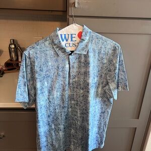 Bugatchi Light Blue Floral-Pattern Polo
